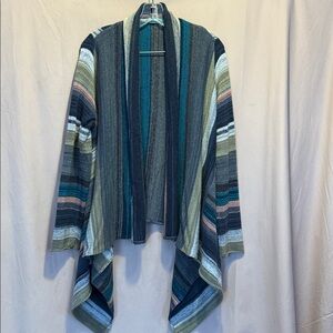 Striped Open Front Cardigan